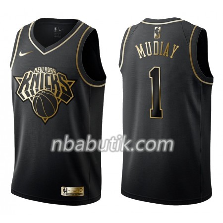 NBA Mænd Trøje New York Knicks Emmanuel Mudiay 1 Nike Sort Golden Edition Swingman